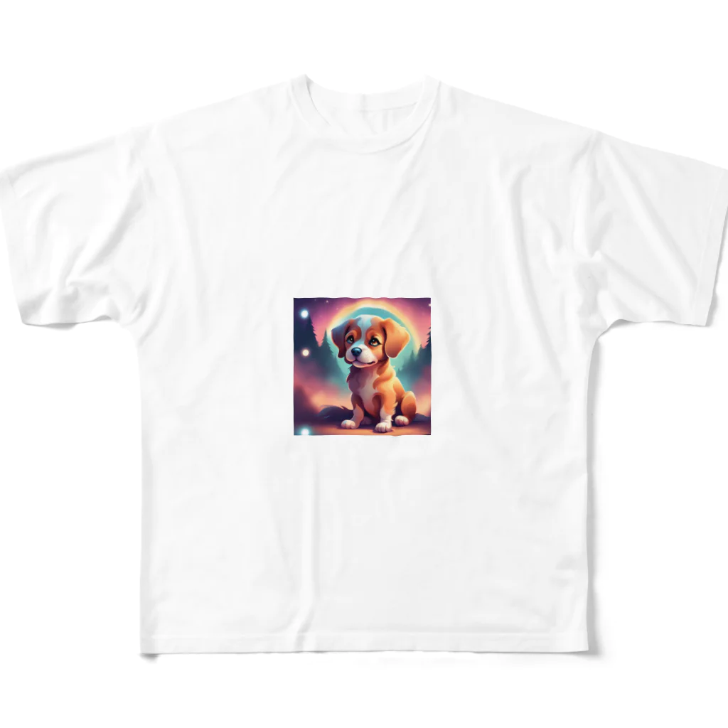 EBI Shopの幻想的な犬 フルグラフィックTシャツ