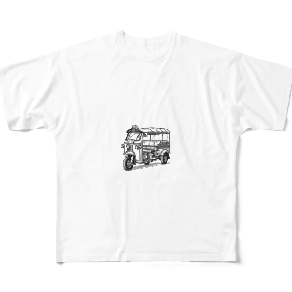 kuronosukeの「トゥクトゥク」シリーズ。タイ・アジアの乗り物 All-Over Print T-Shirt