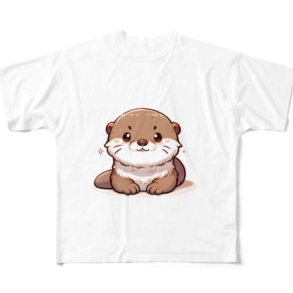 Kemmy-shopの癒しのコツメカワウソ フルグラフィックTシャツ