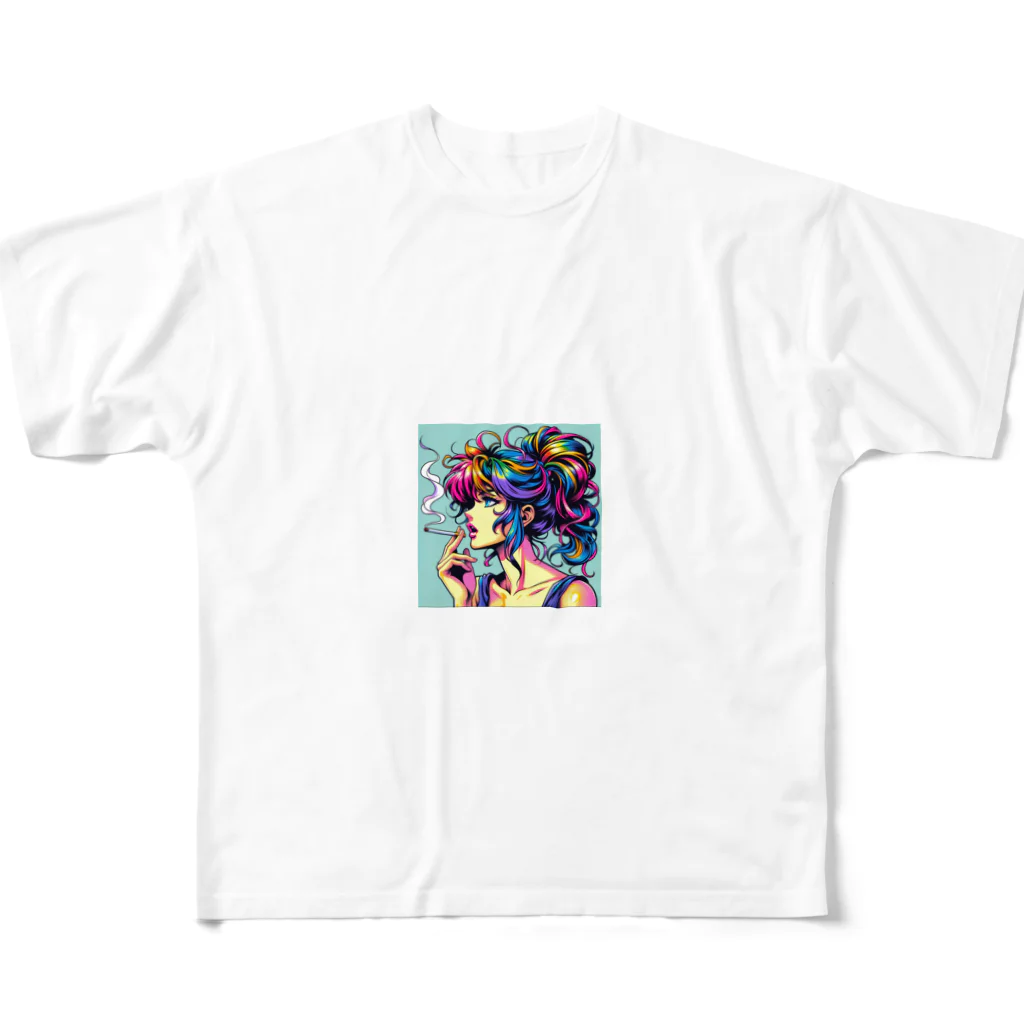 Sound17のタバコを吸う女性 All-Over Print T-Shirt