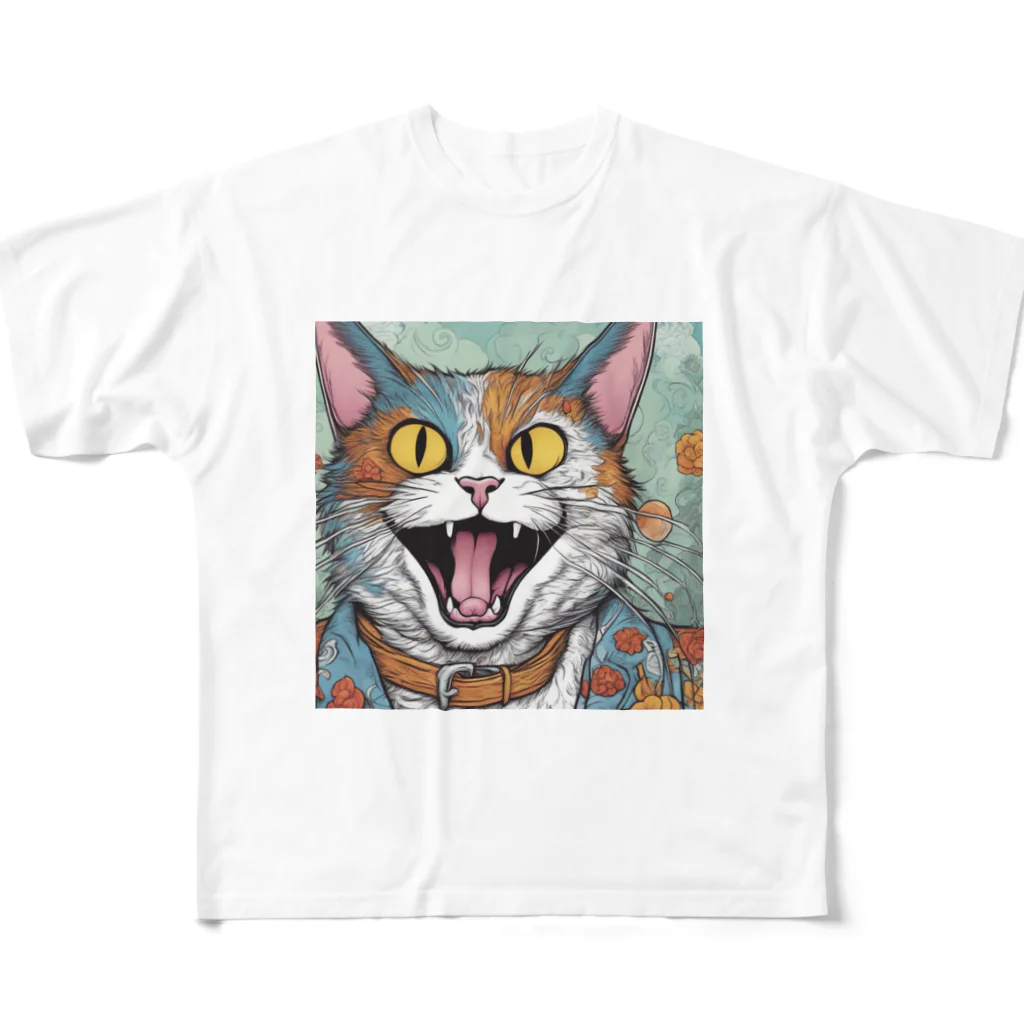 washi-and-washichanのゲス猫 All-Over Print T-Shirt