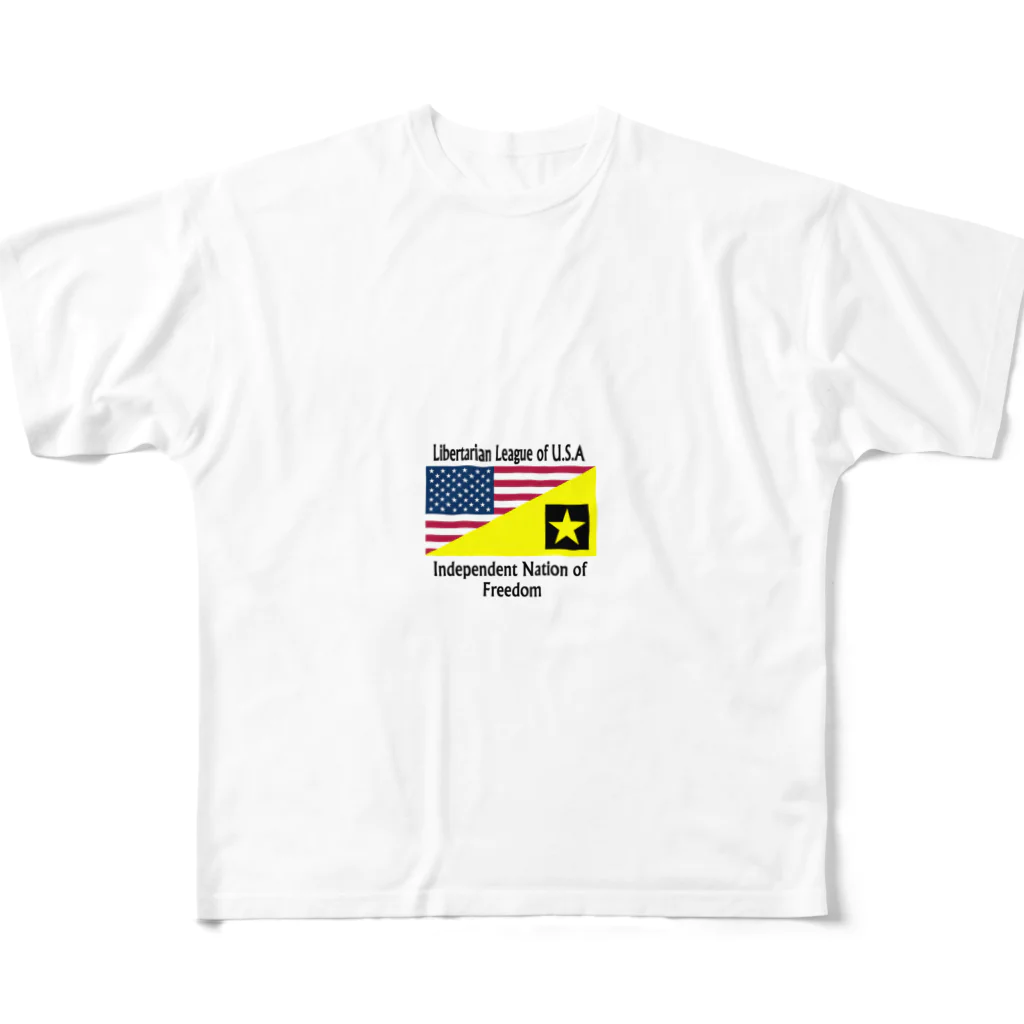 BLUE MINDのアメリカリバタリアン同盟Tシャツ フルグラフィックTシャツ