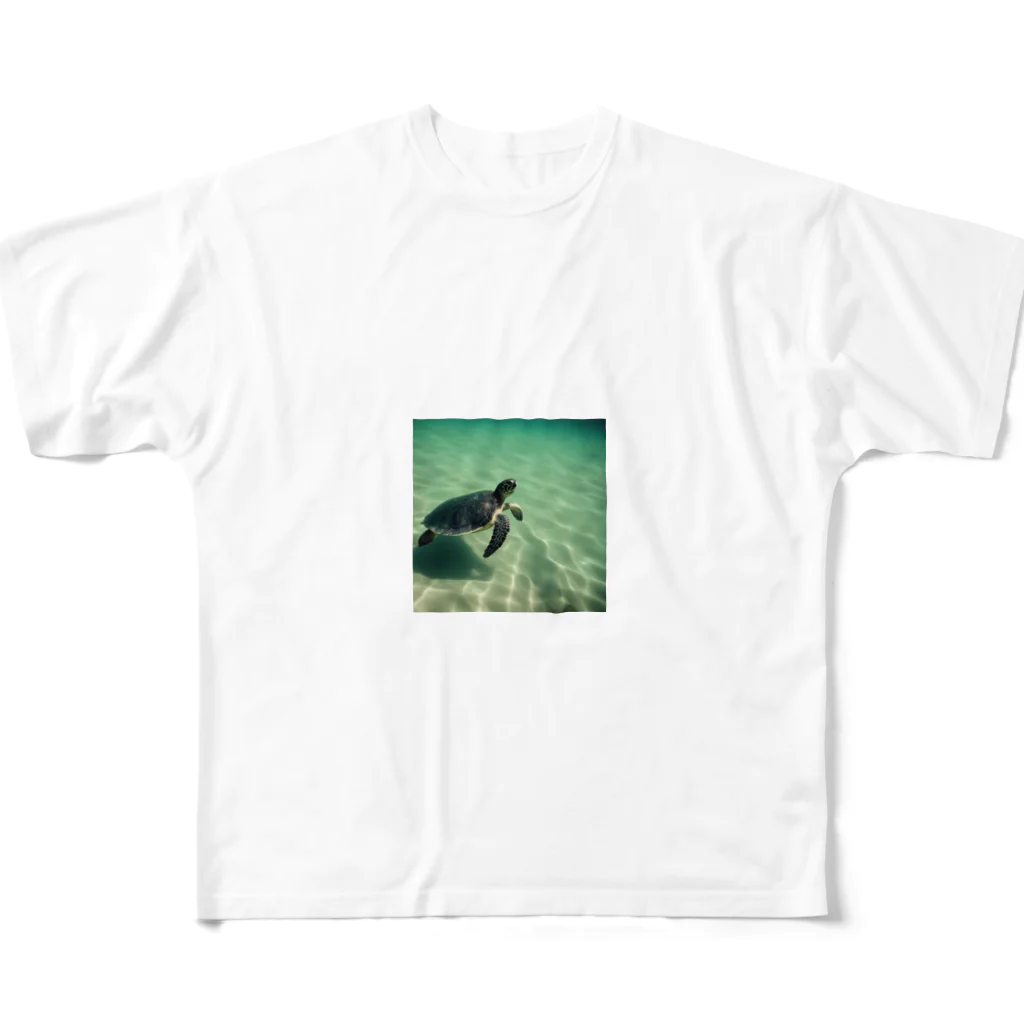 hinn-ketuの２、明日へ向かって泳ぐカメ All-Over Print T-Shirt