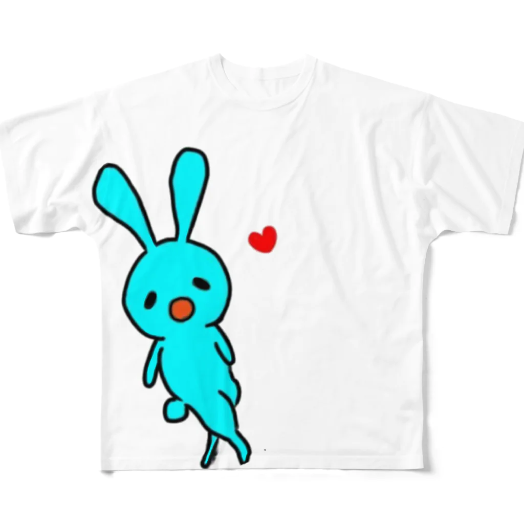 ゆるきもピンクのムダにびきゃくな兎 All-Over Print T-Shirt