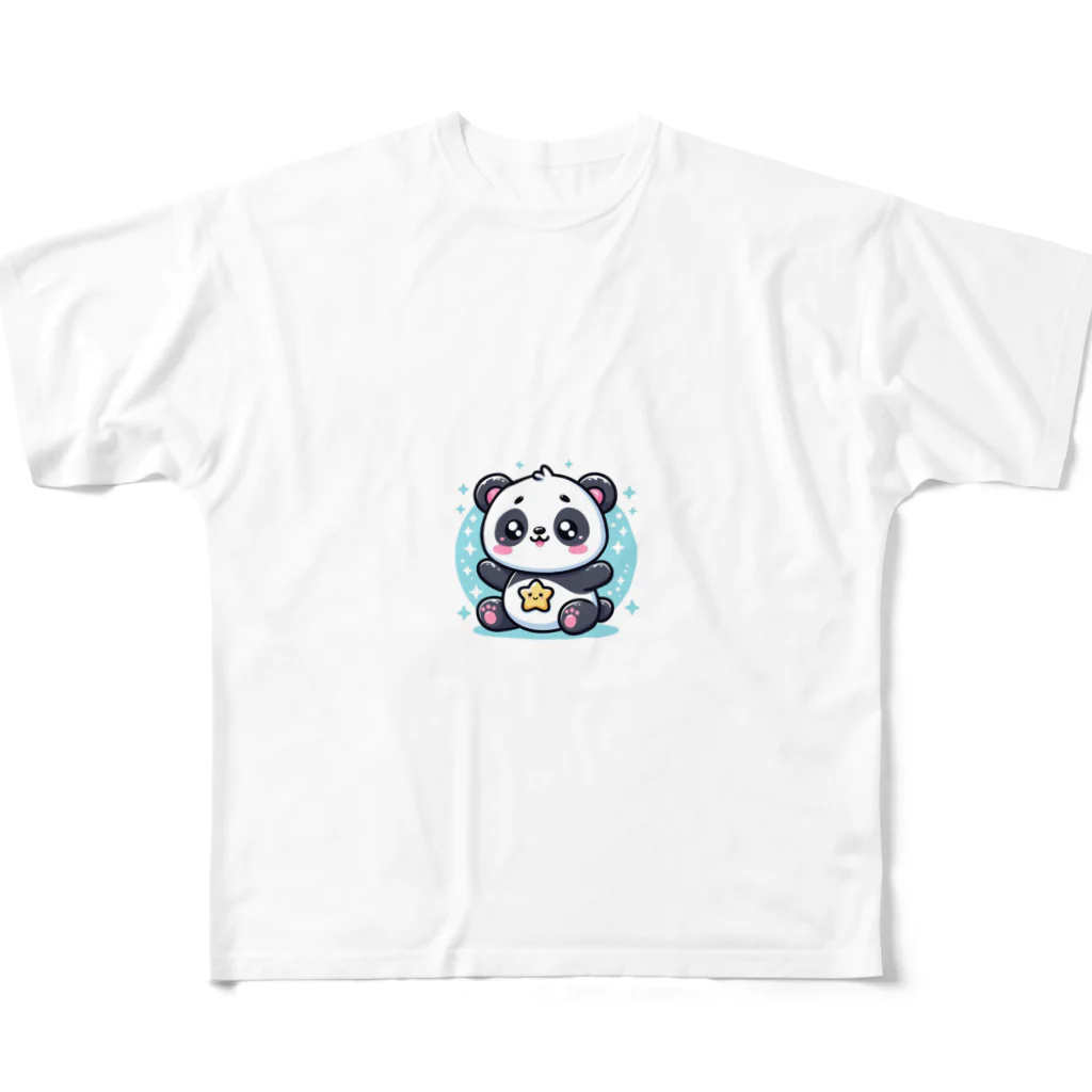 星パンダショップのきらきら星パンダ フルグラフィックTシャツ