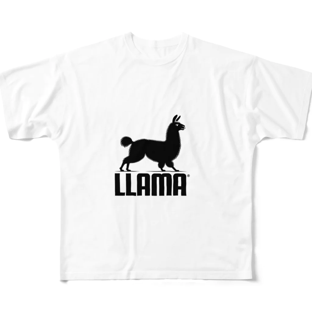 ぱろでぃ〜SHOPのLlama (ラマ)  フルグラフィックTシャツ