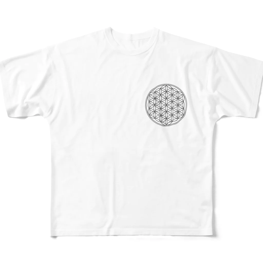 V8FPFMSのフラワーオブライフ（命の花） All-Over Print T-Shirt