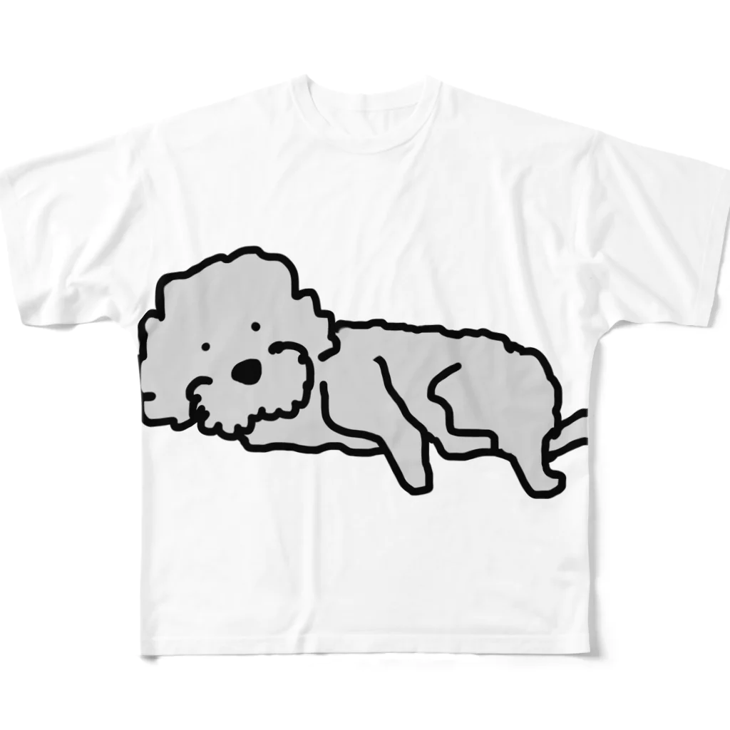 カール亭のなにか？とちょっ起きるワンさん　犬 All-Over Print T-Shirt