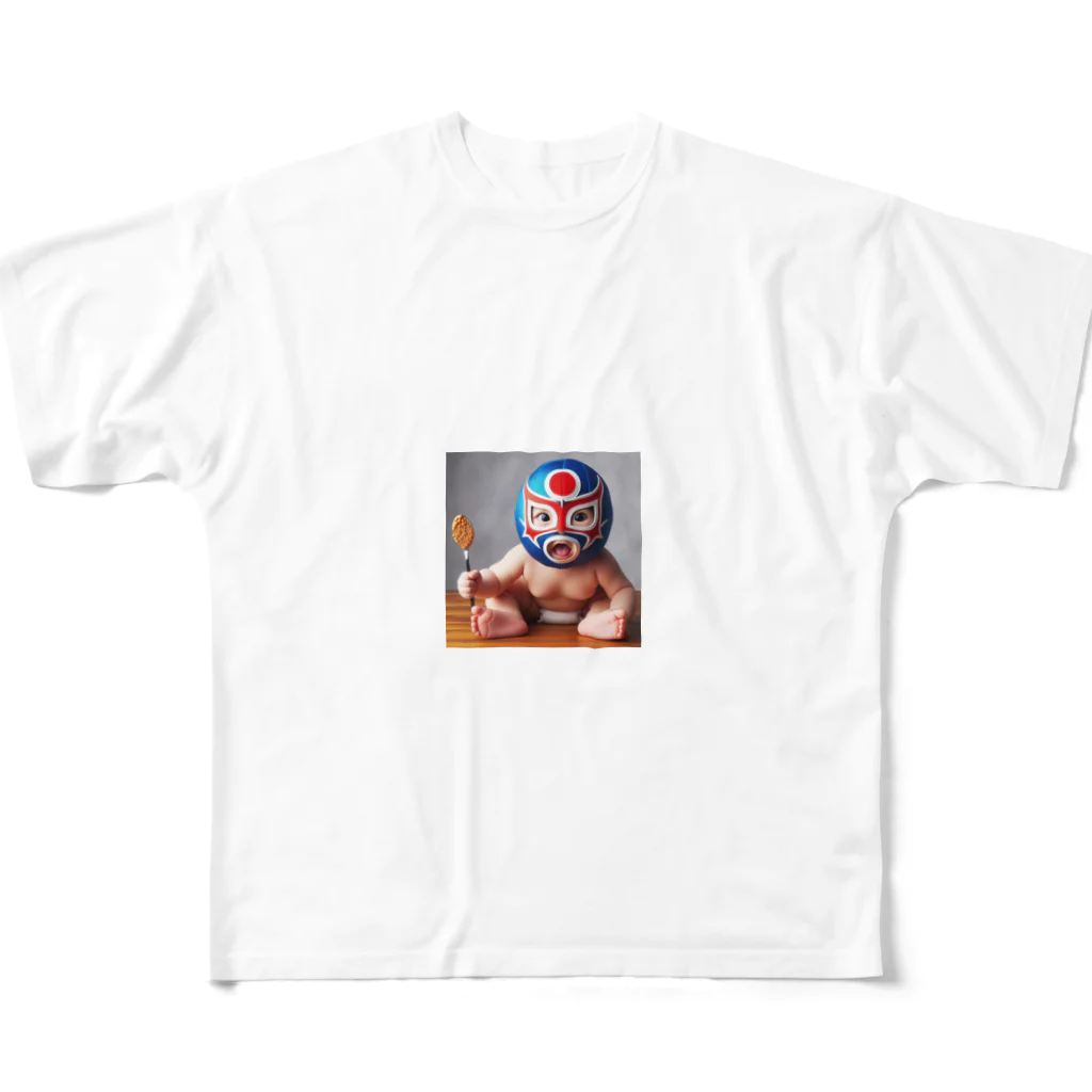 taka-kamikazeの赤ちゃん覆面レスラー2 All-Over Print T-Shirt