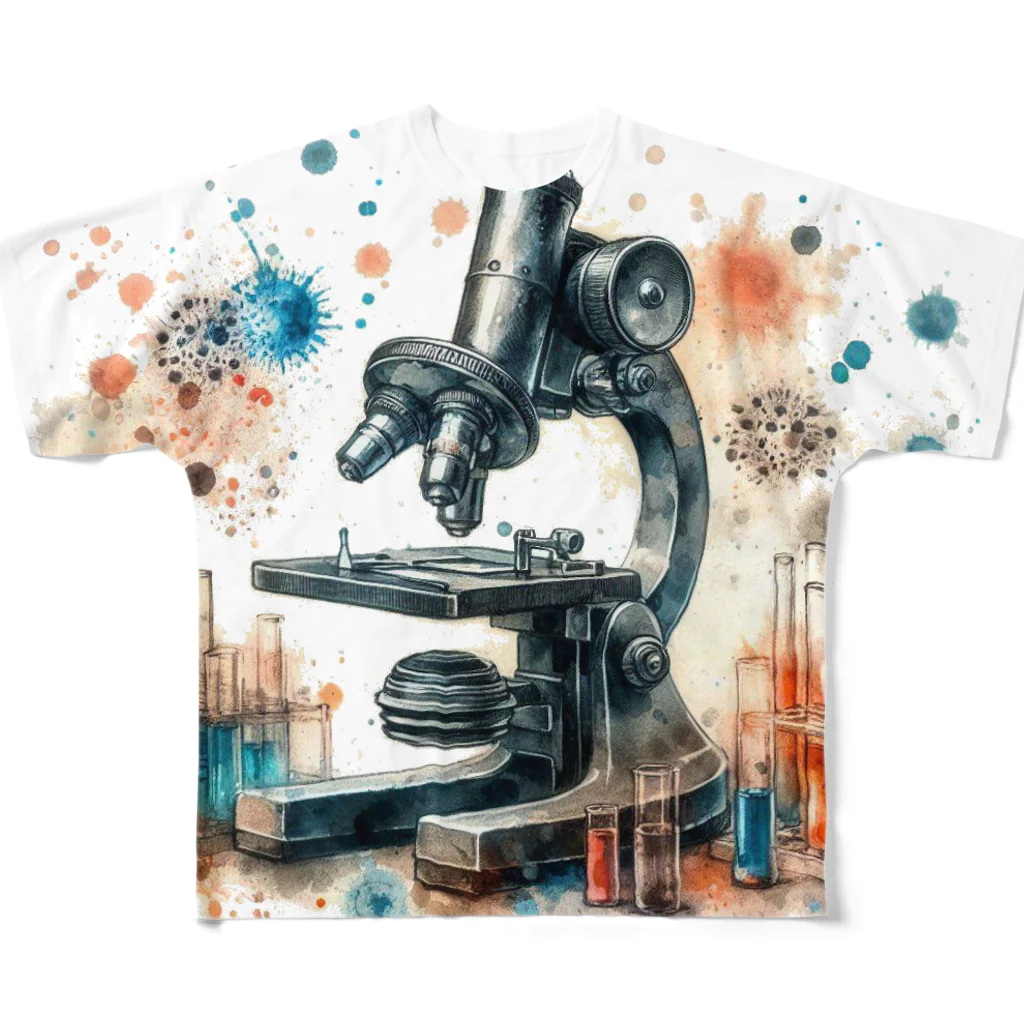 science closet（科学×ファッション）の顕微鏡　~ミクロの世界~ All-Over Print T-Shirt