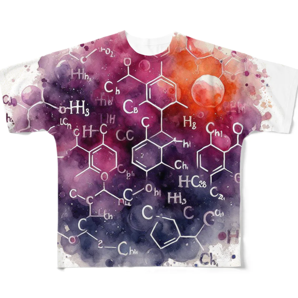 science closet（科学×ファッション）の惑星の化学反応式 All-Over Print T-Shirt