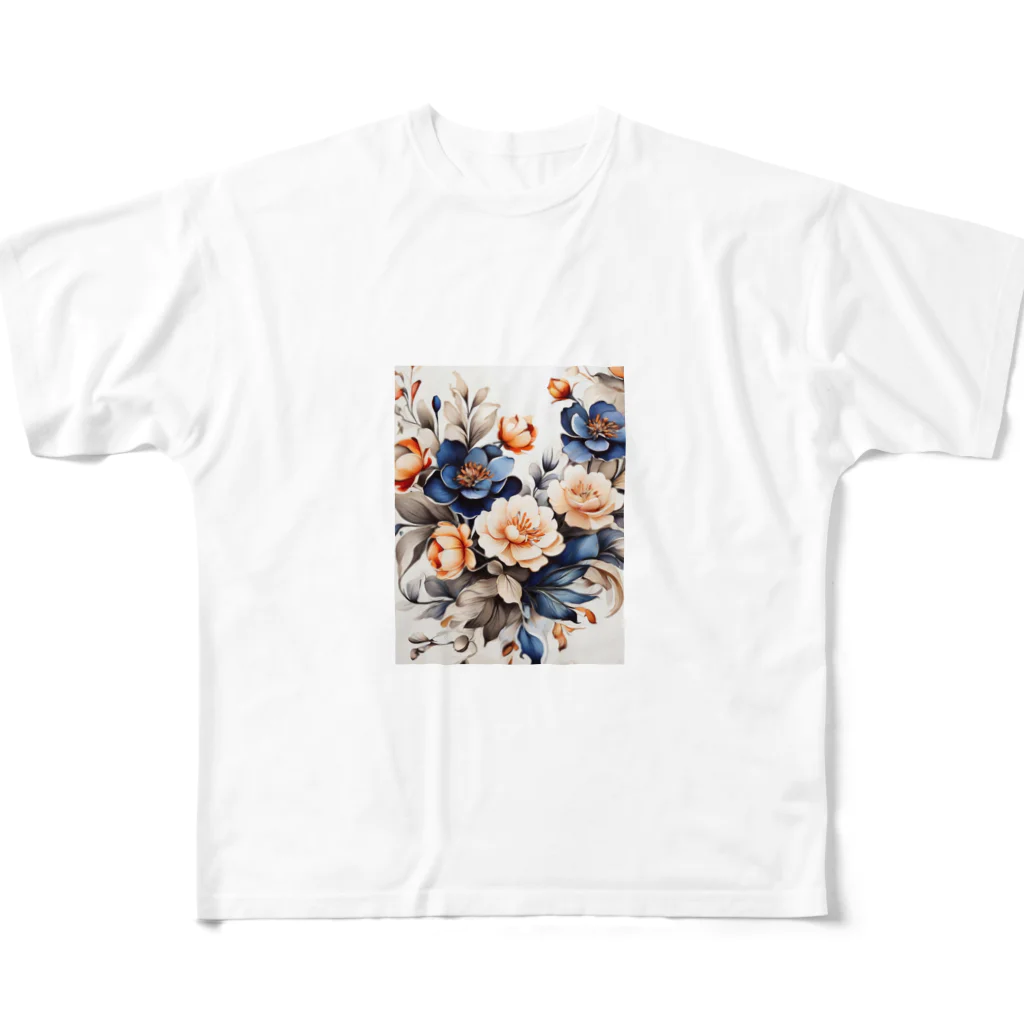 Lemon teaの花々・渋 All-Over Print T-Shirt