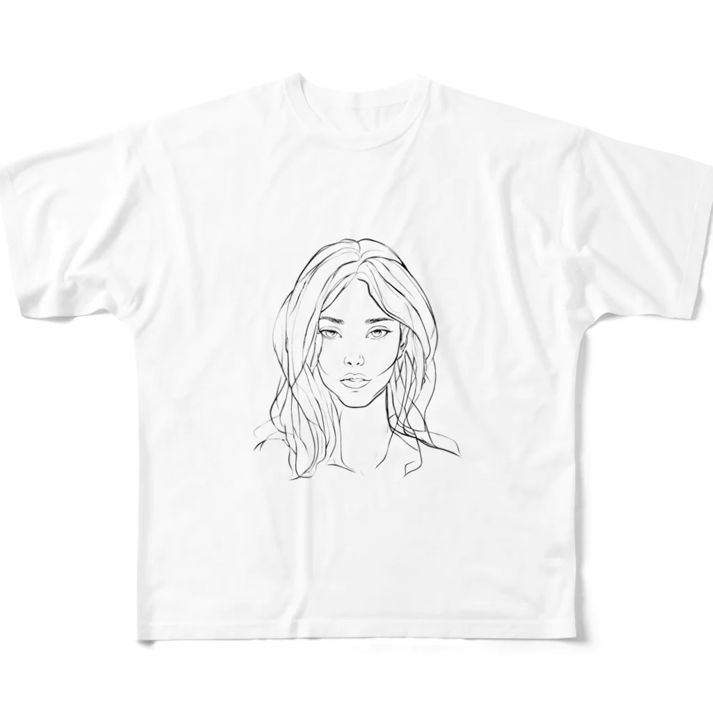 Matsue Hannaの外国人女性 All-Over Print T-Shirt