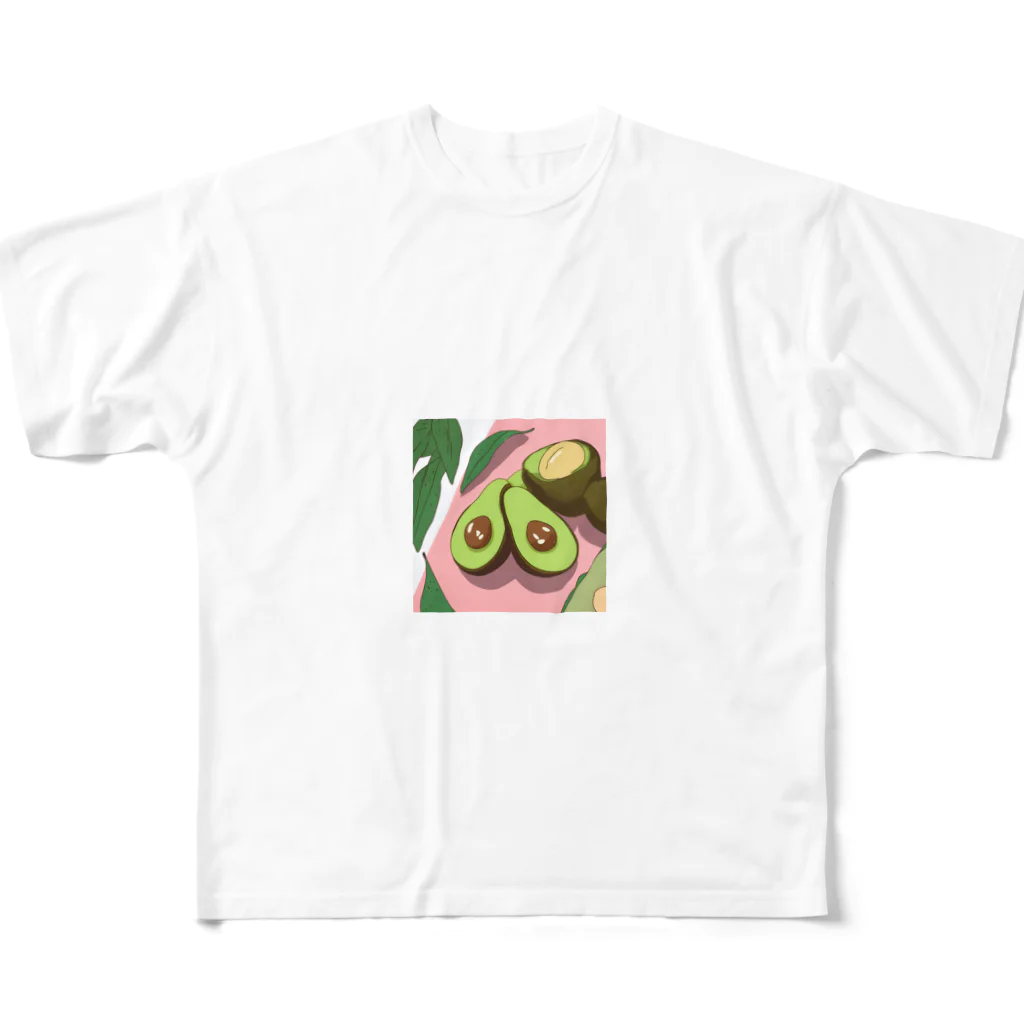 ai美女ショップのアボカド All-Over Print T-Shirt