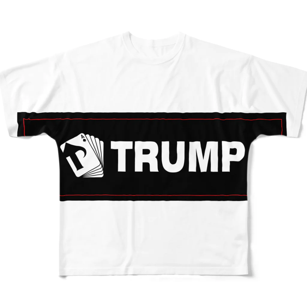 TRUMPの黒　TRUMPロゴ（タグデザイン） All-Over Print T-Shirt