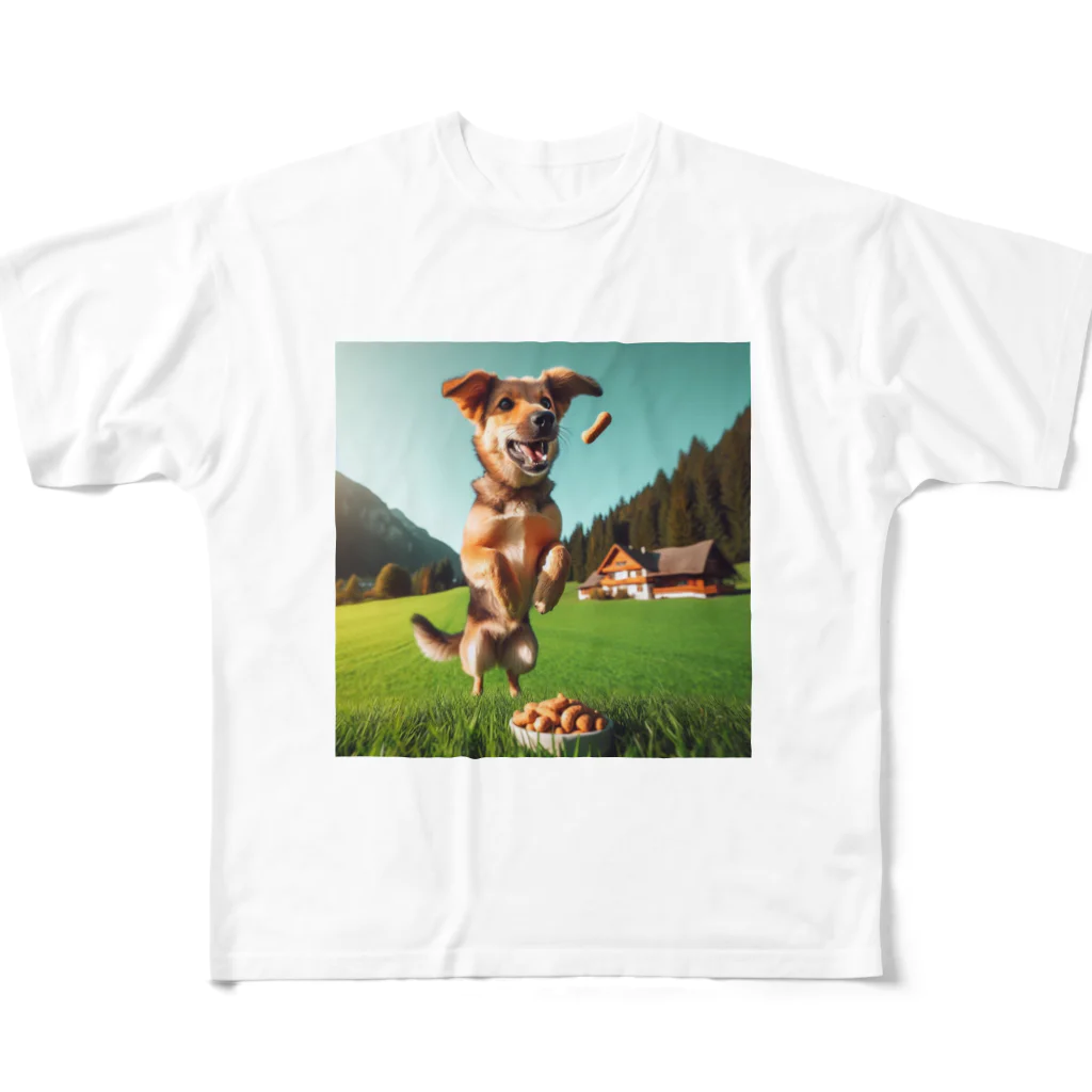 Kai🐚のジャンプ犬 フルグラフィックTシャツ