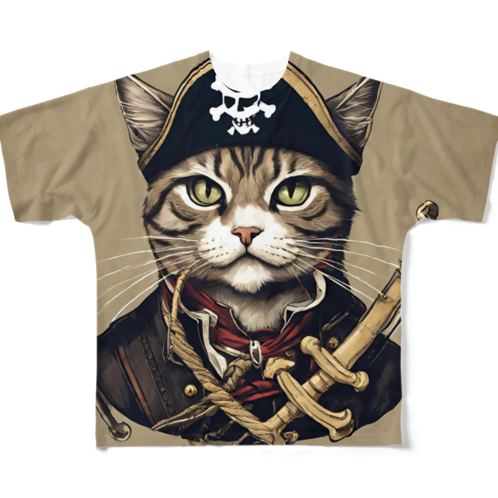 Jj-O_O-Jjの猫海賊団シリーズ★バロン船長 All-Over Print T-Shirt