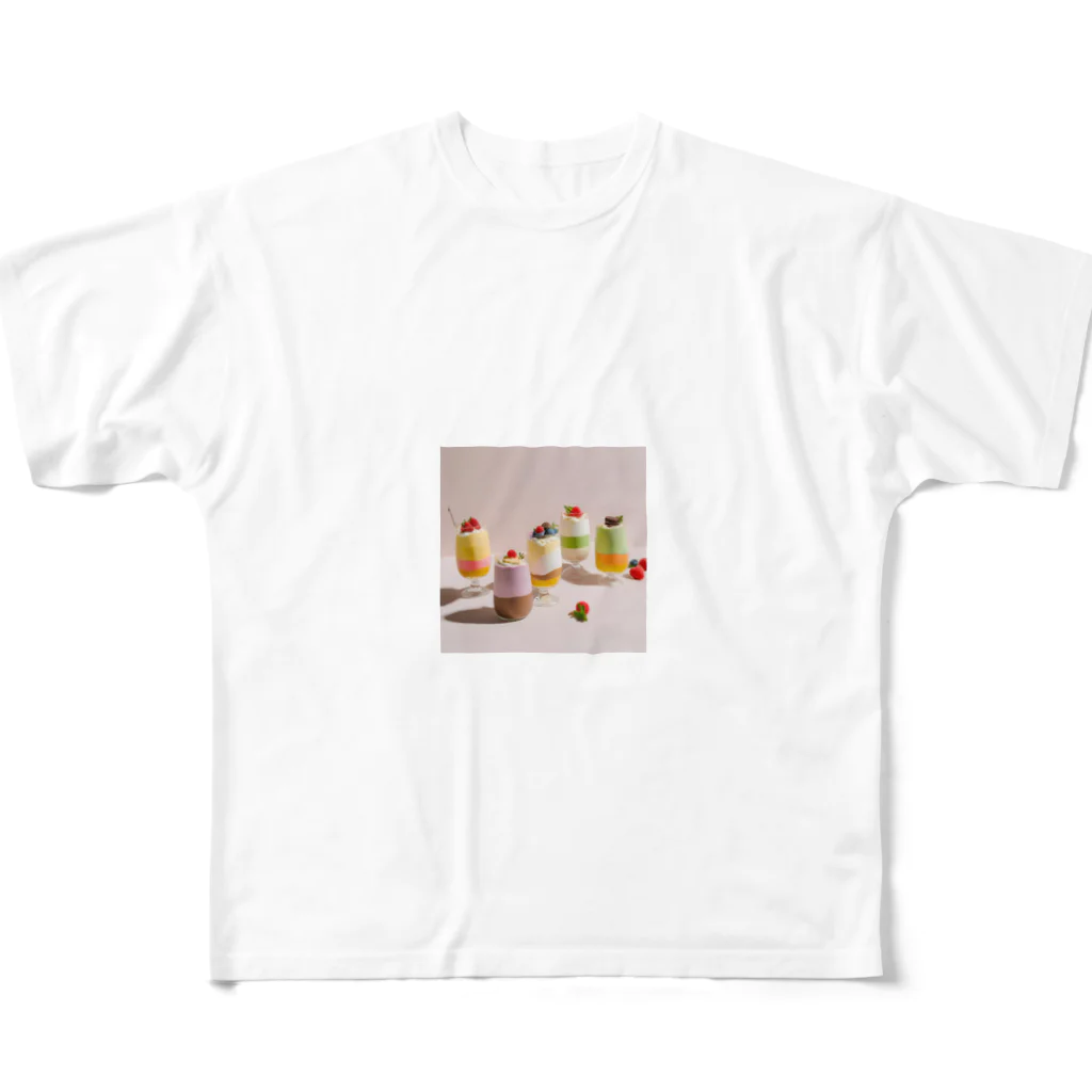 ai美女ショップのカラフルパフェ🍨 All-Over Print T-Shirt