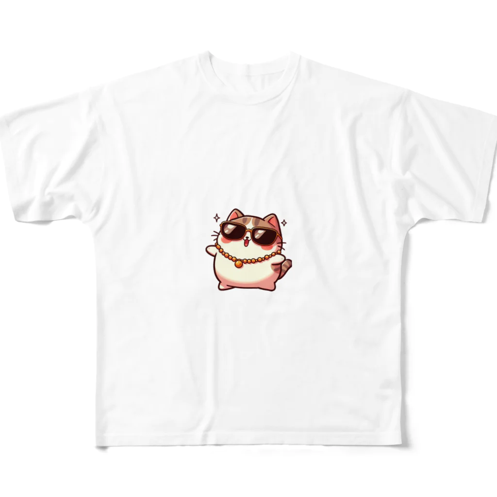 hachimitsu_honey_777のサングラスねこ All-Over Print T-Shirt