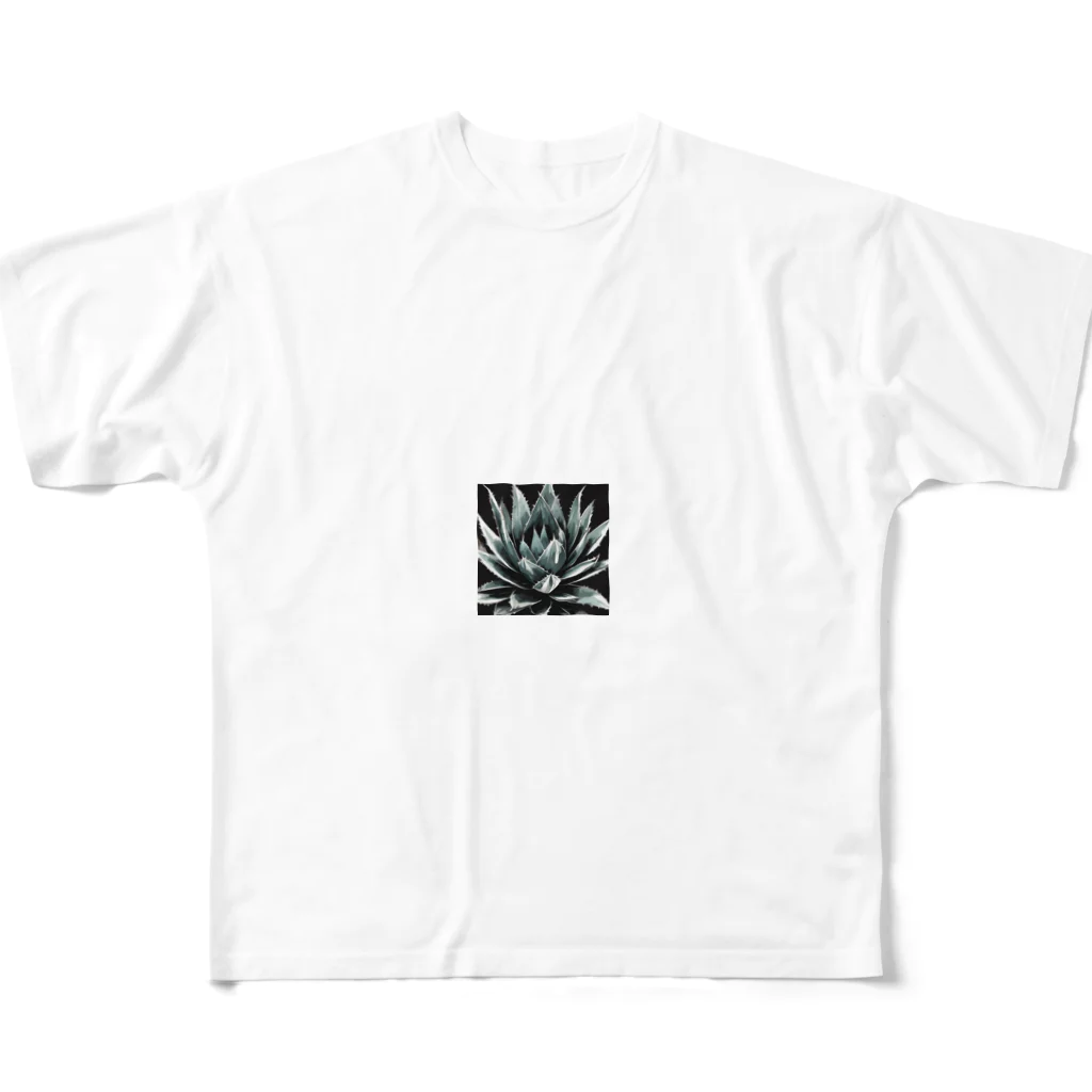 green artist のプランツパラダイスブラックアガベ All-Over Print T-Shirt