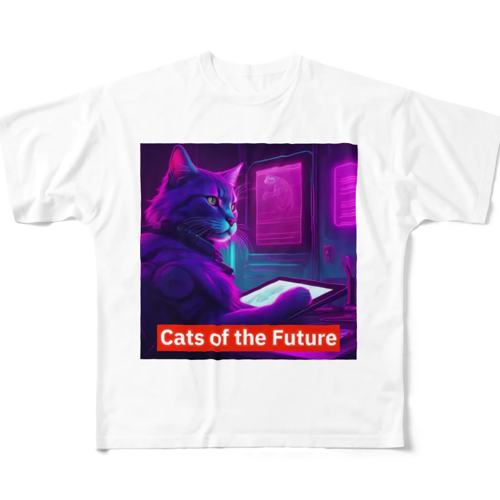 THE NOBLE LIGHTのCats of the Future フルグラフィックTシャツ