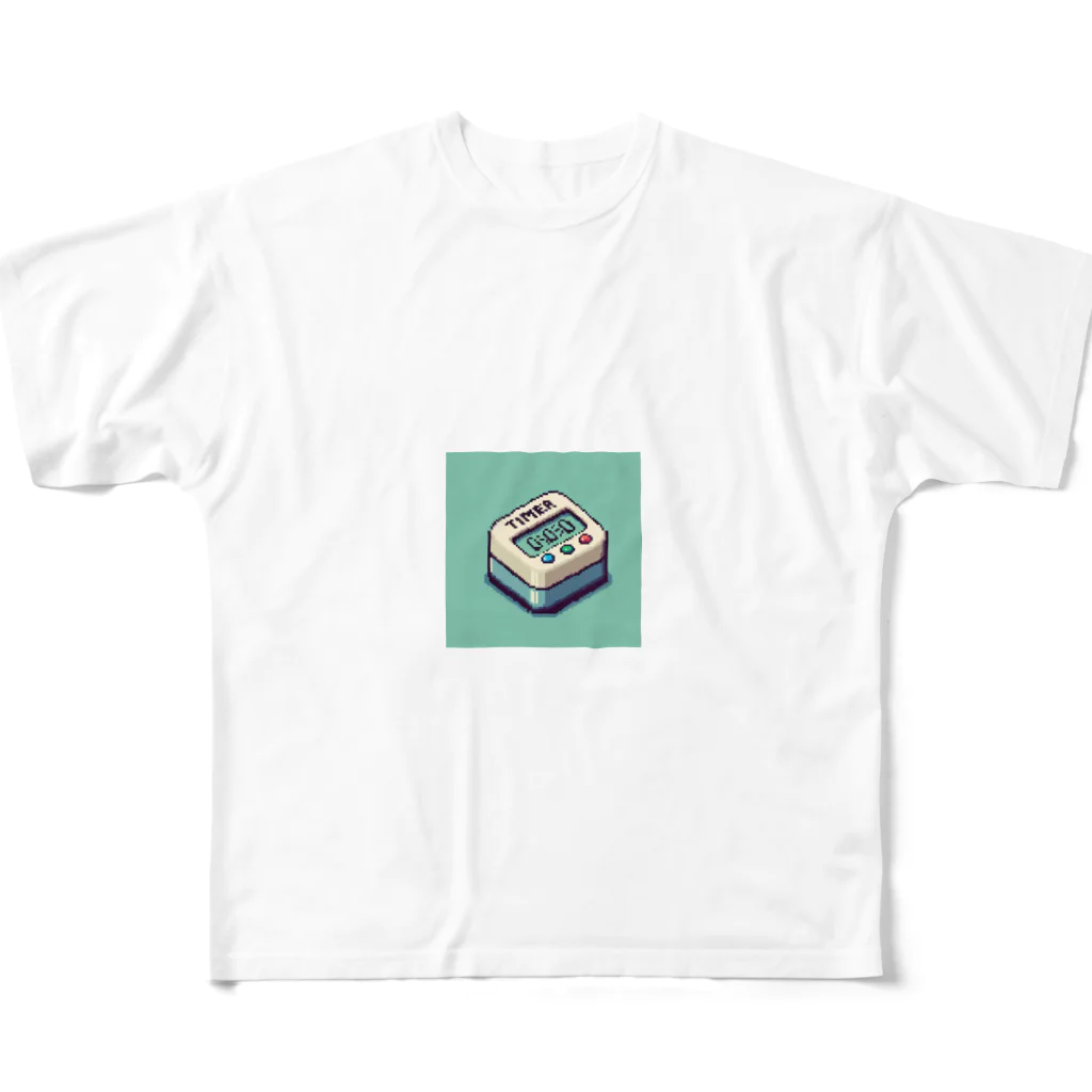 ドット絵調理器具のドット絵「タイマー」 All-Over Print T-Shirt
