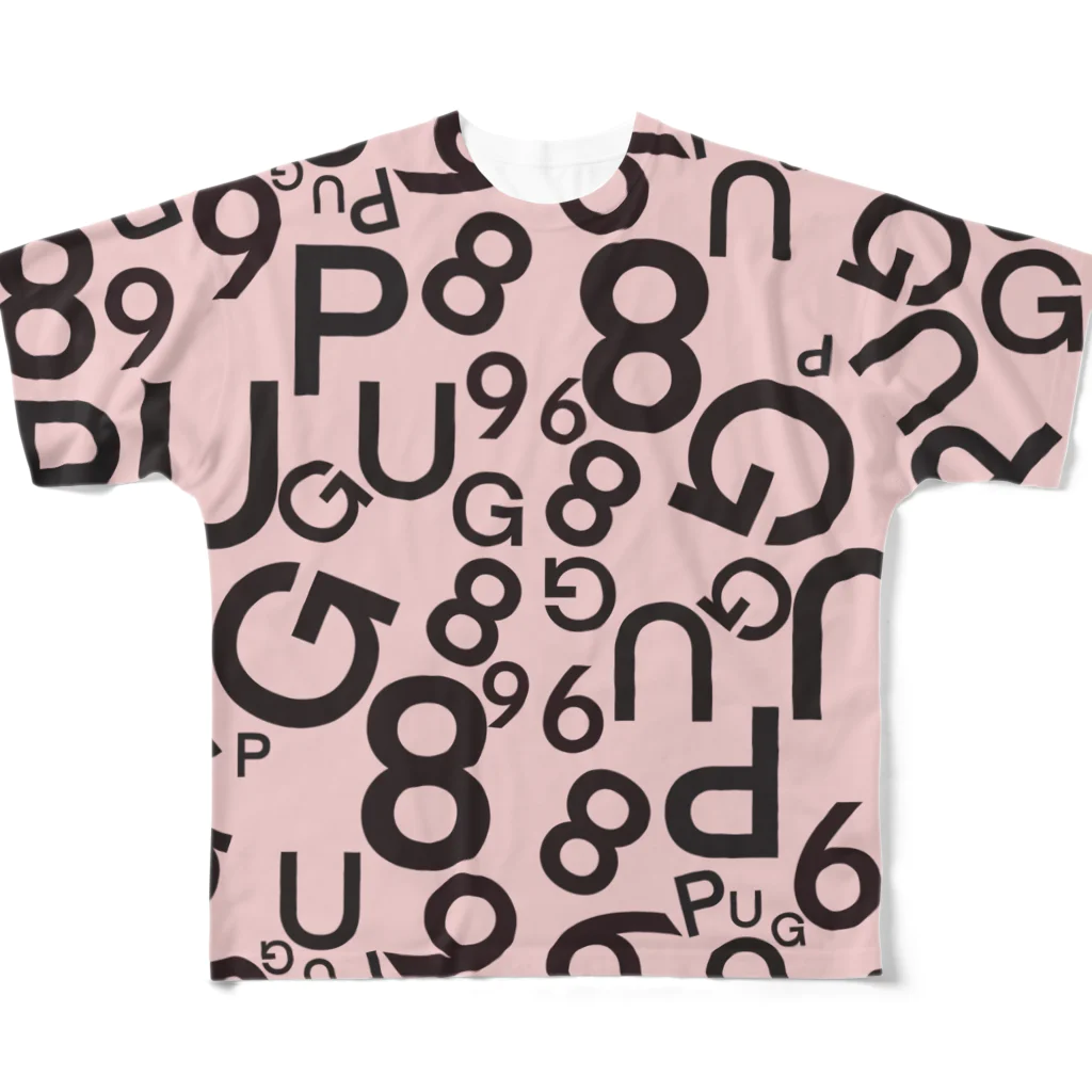 pug 89のパグ　ロゴ All-Over Print T-Shirt