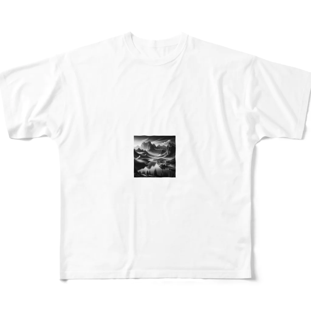 cc-akの白黒風景 フルグラフィックTシャツ
