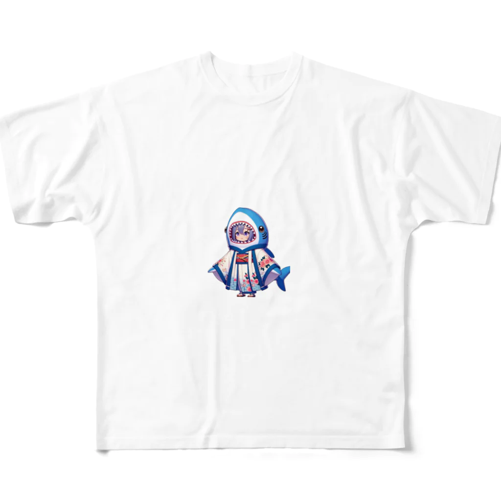 WING_0101の和風サメちゃんグッズ All-Over Print T-Shirt