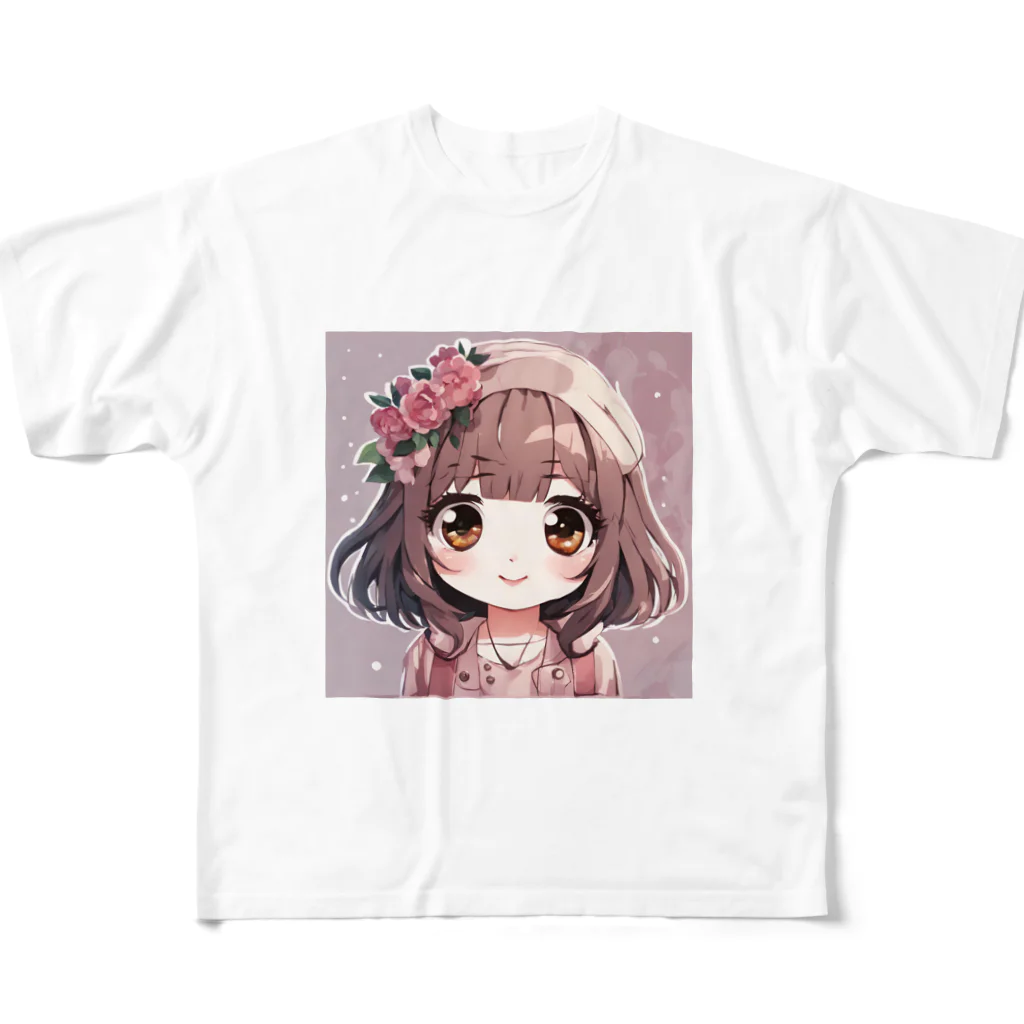 mikukiのかわいい女の子 All-Over Print T-Shirt