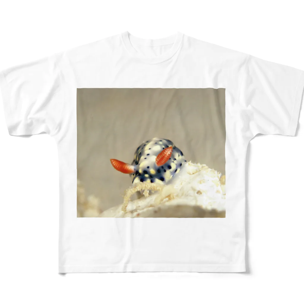 海の生き物雑貨店　うみちゅうなの海中写真2　ホシゾラウミウシ All-Over Print T-Shirt