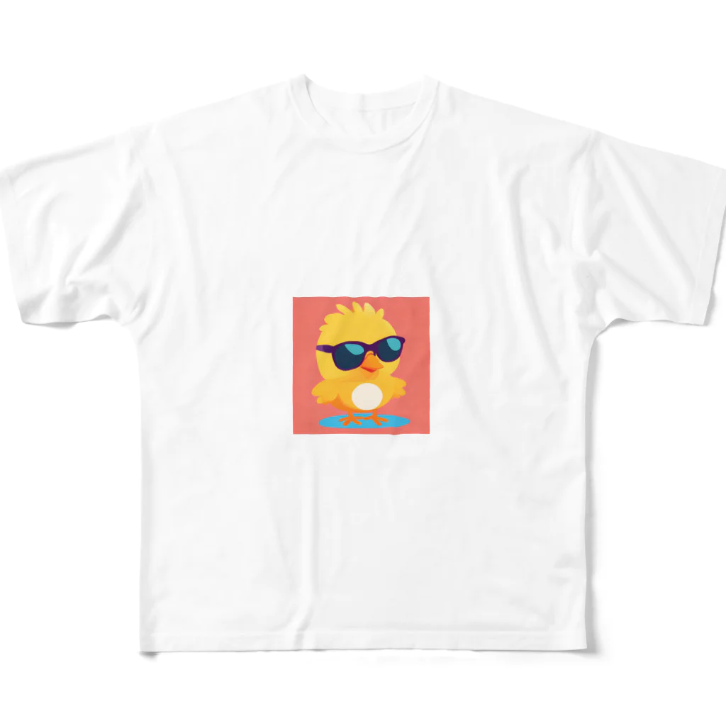 いきもの小学校　ふわわ組のヒヨコのいよこ君 All-Over Print T-Shirt