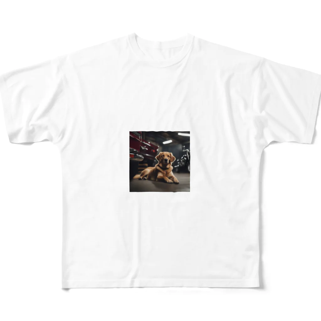 NiTiのガレージにいる犬 All-Over Print T-Shirt