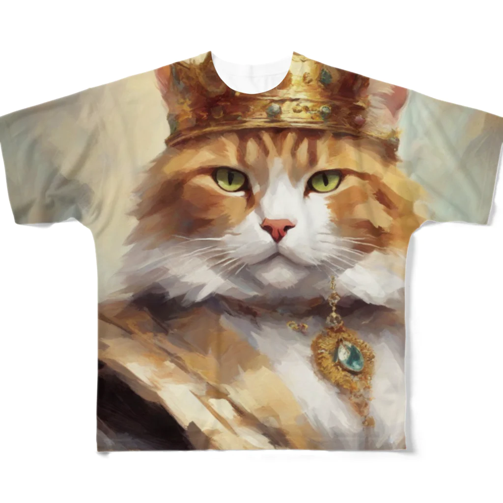 esmeralda64のブルーダイヤモンドの猫王 All-Over Print T-Shirt