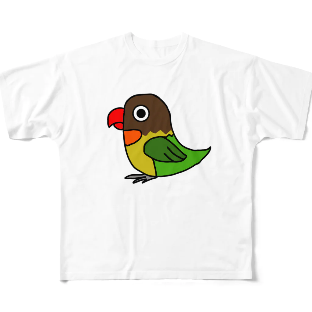 コブシメ商店のボタンインコのゴンちゃん All-Over Print T-Shirt