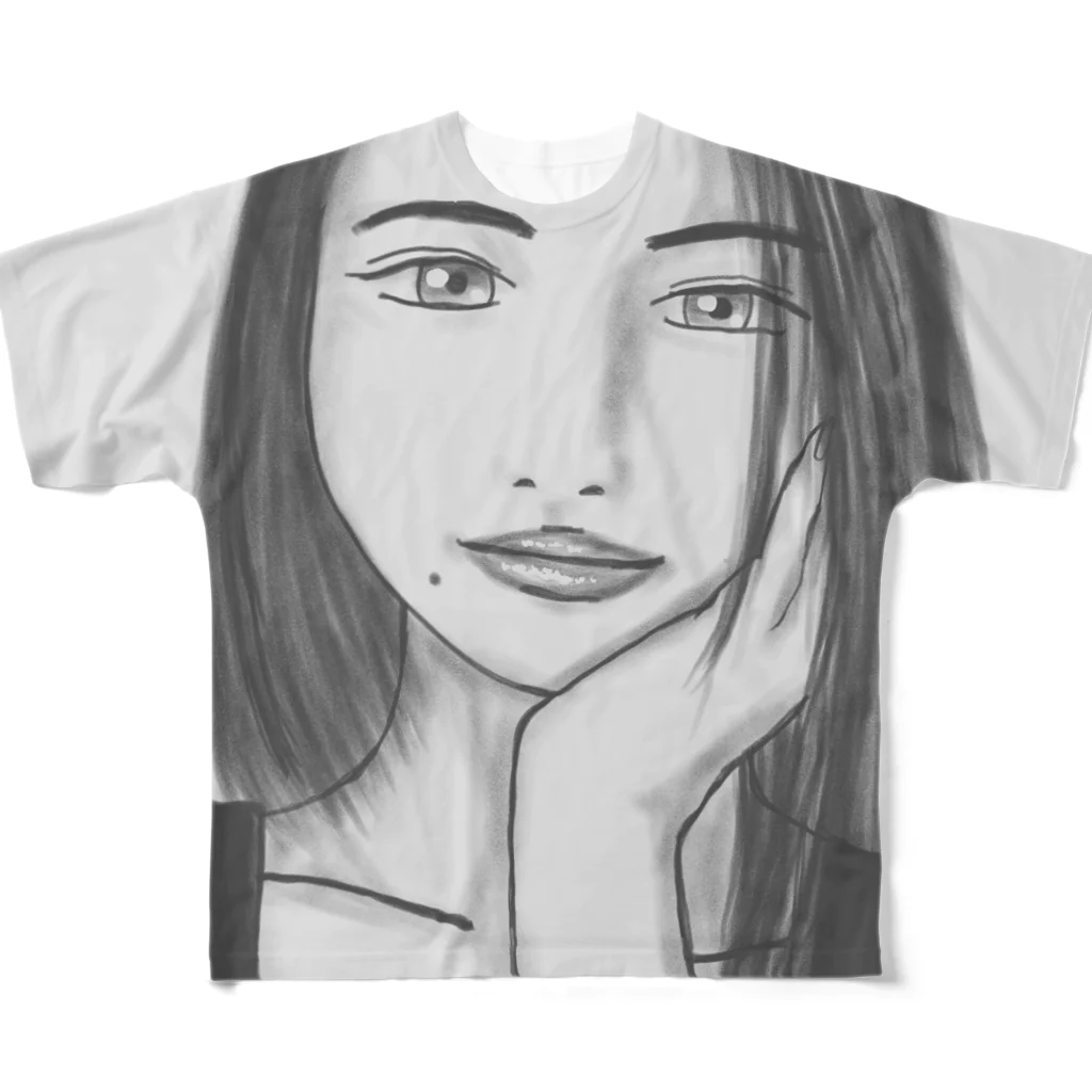 Logic RockStar のMonotone Girl フルグラフィックTシャツ