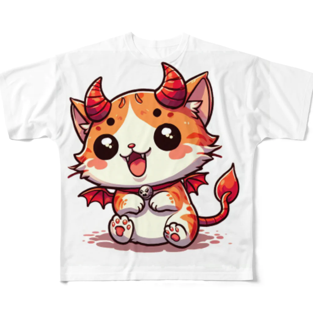 zuuu-の☆悪魔の世界のアイドルにゃんこ☆ フルグラフィックTシャツ