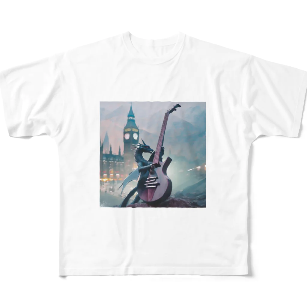 Audio Travellersのドラゴン・ギグ フルグラフィックTシャツ