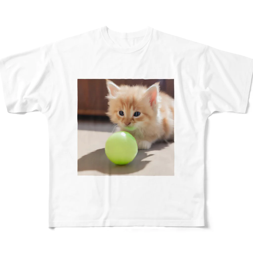 SkyBlueのもふもふな子猫 All-Over Print T-Shirt