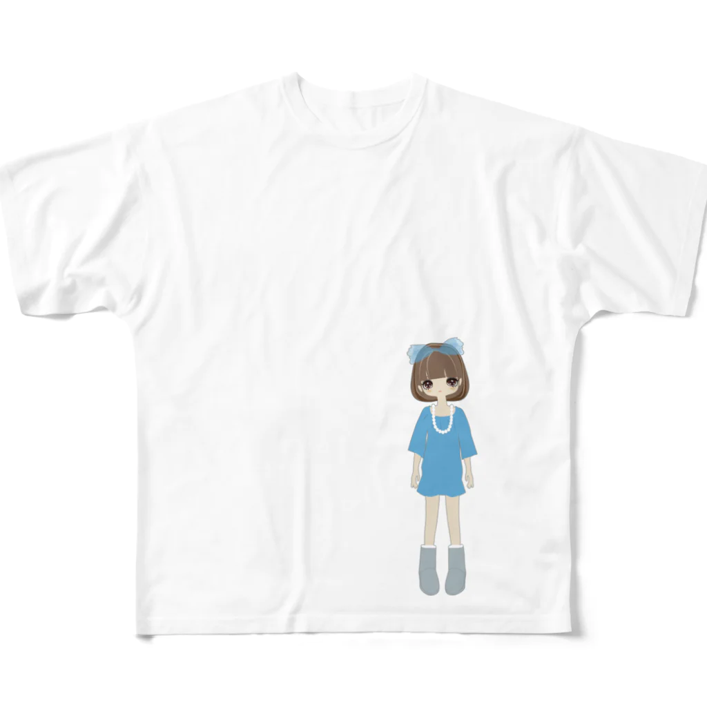 fukuikeのガール01 フルグラフィックTシャツ