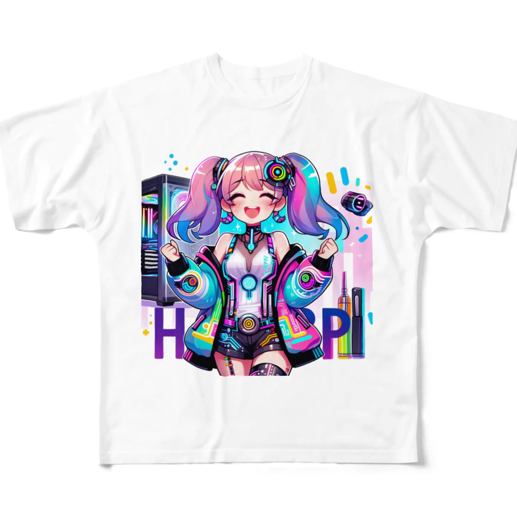 iSysのゲーミング少女ピーシースリー フルグラフィックTシャツ