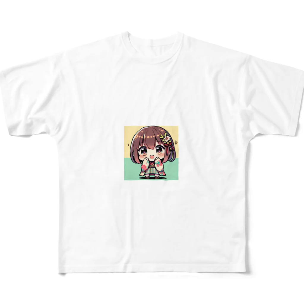 takecooの和服女子 All-Over Print T-Shirt