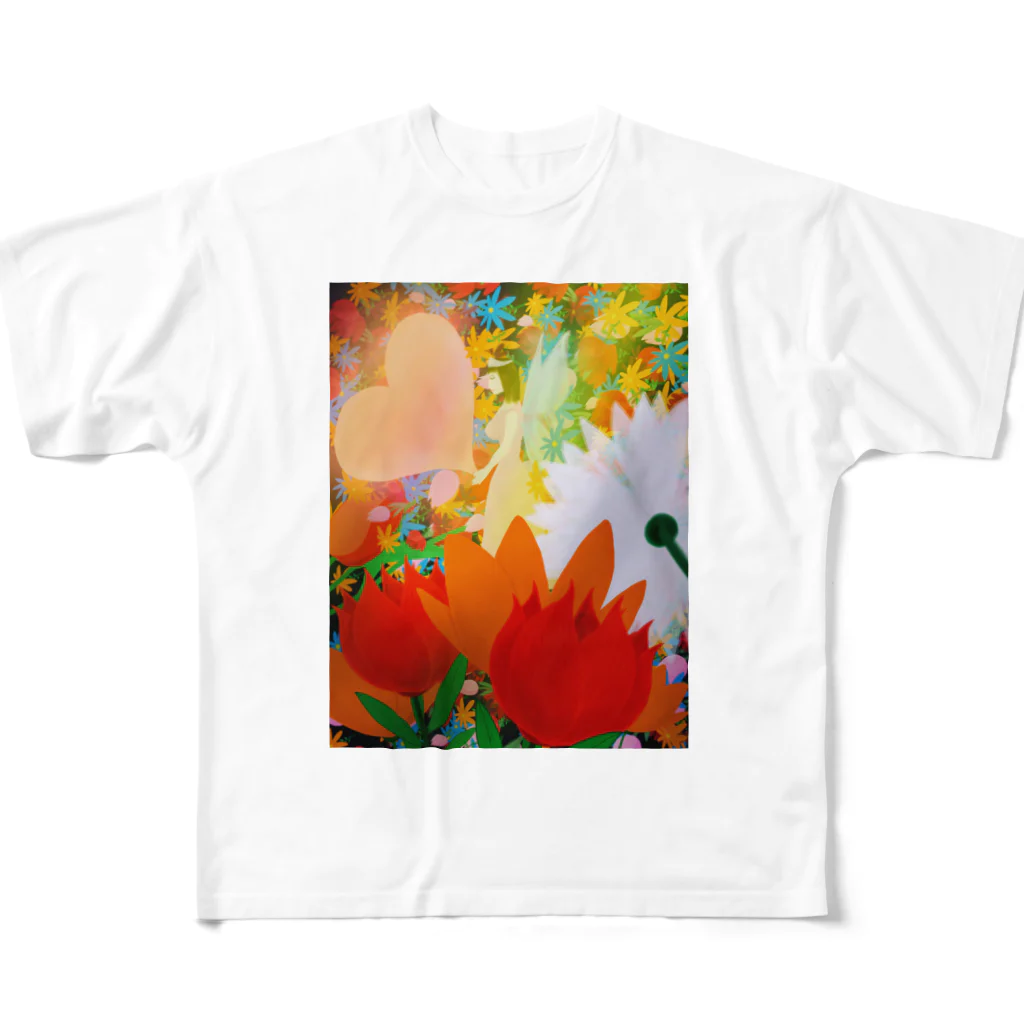 haa-taのお花畑で願う フルグラフィックTシャツ