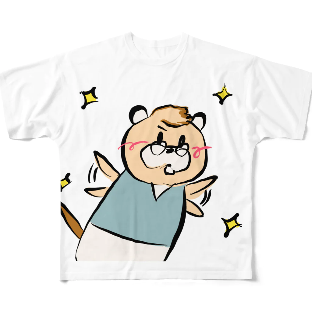 なすもとのメガネイタチくん キラキラ フルグラフィックTシャツ