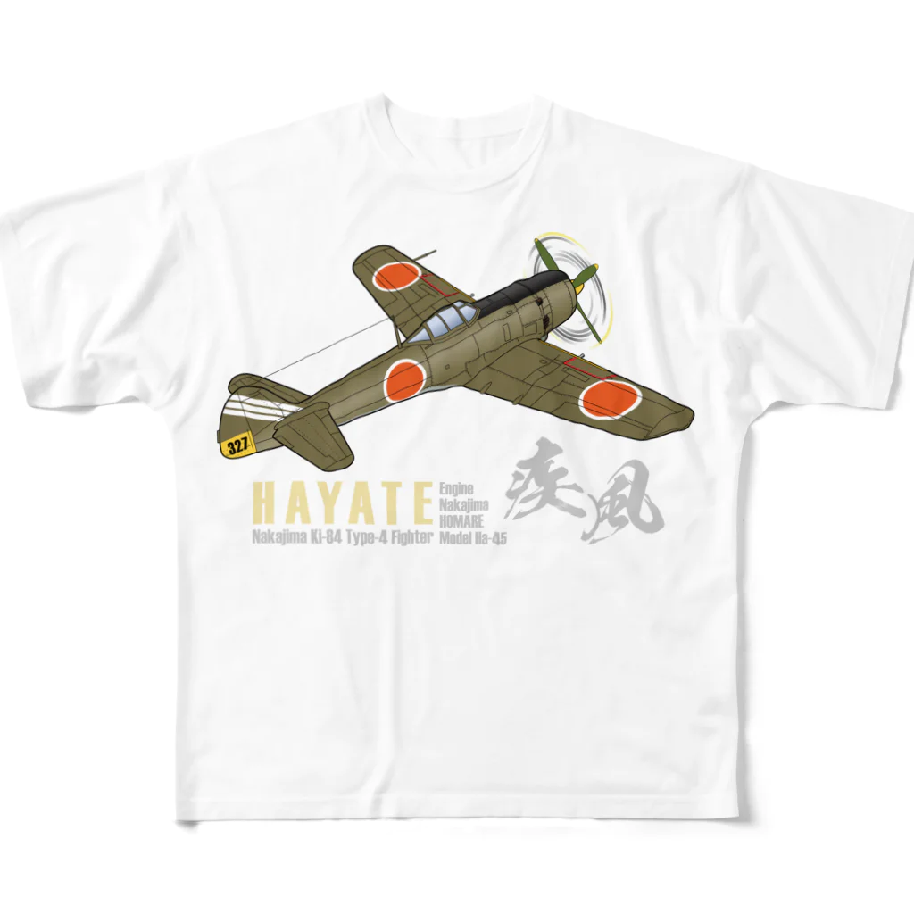 NYAO_AVIATIONの中島 四式戦 疾風 Ki-84 HAYATE 飛行第73戦隊機 グッズ All-Over Print T-Shirt