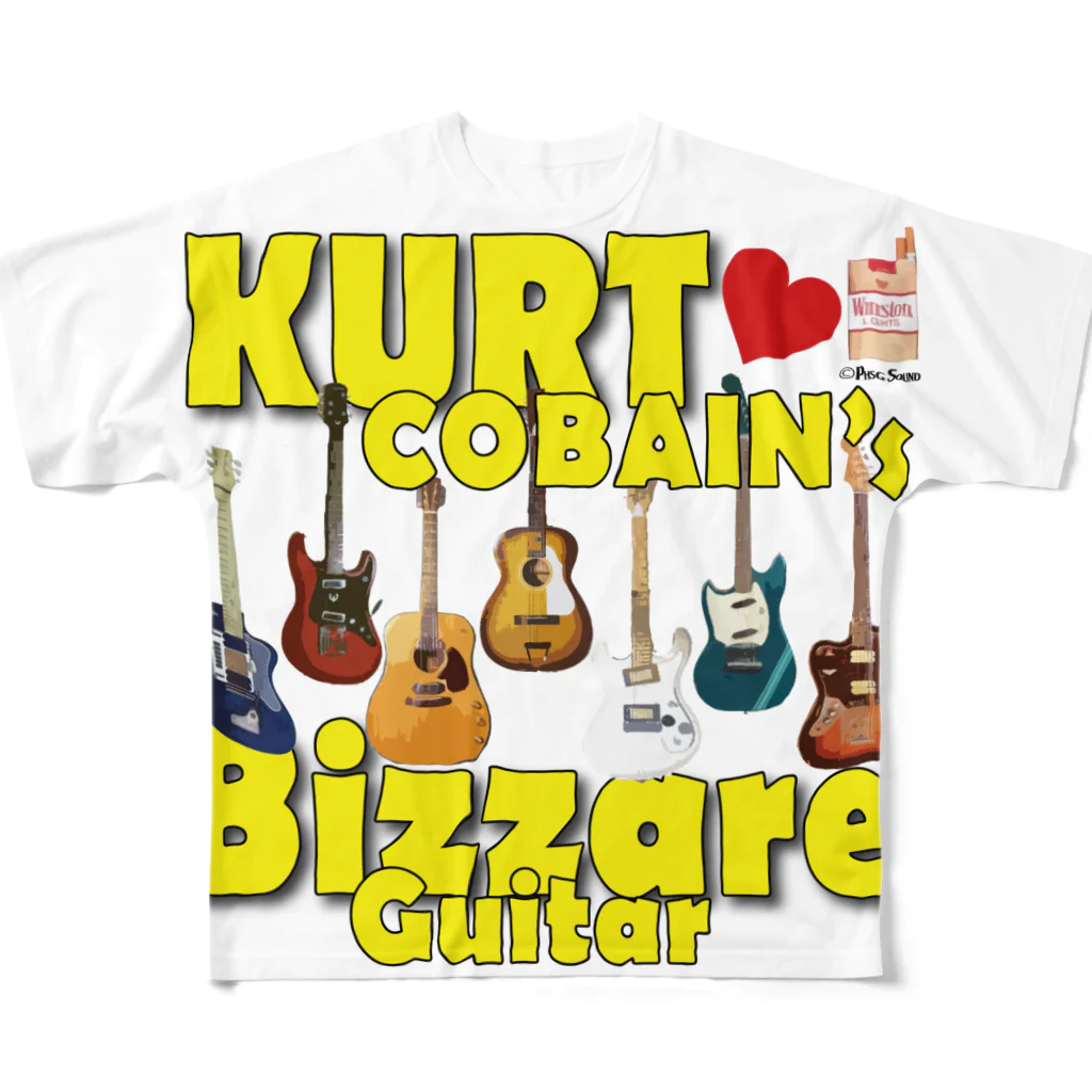 PHSG SOUND 音楽とアートのBIZZARE GUITAR ビザールギター KURT COBAIN カートコバーンⅡ フルグラフィックTシャツ