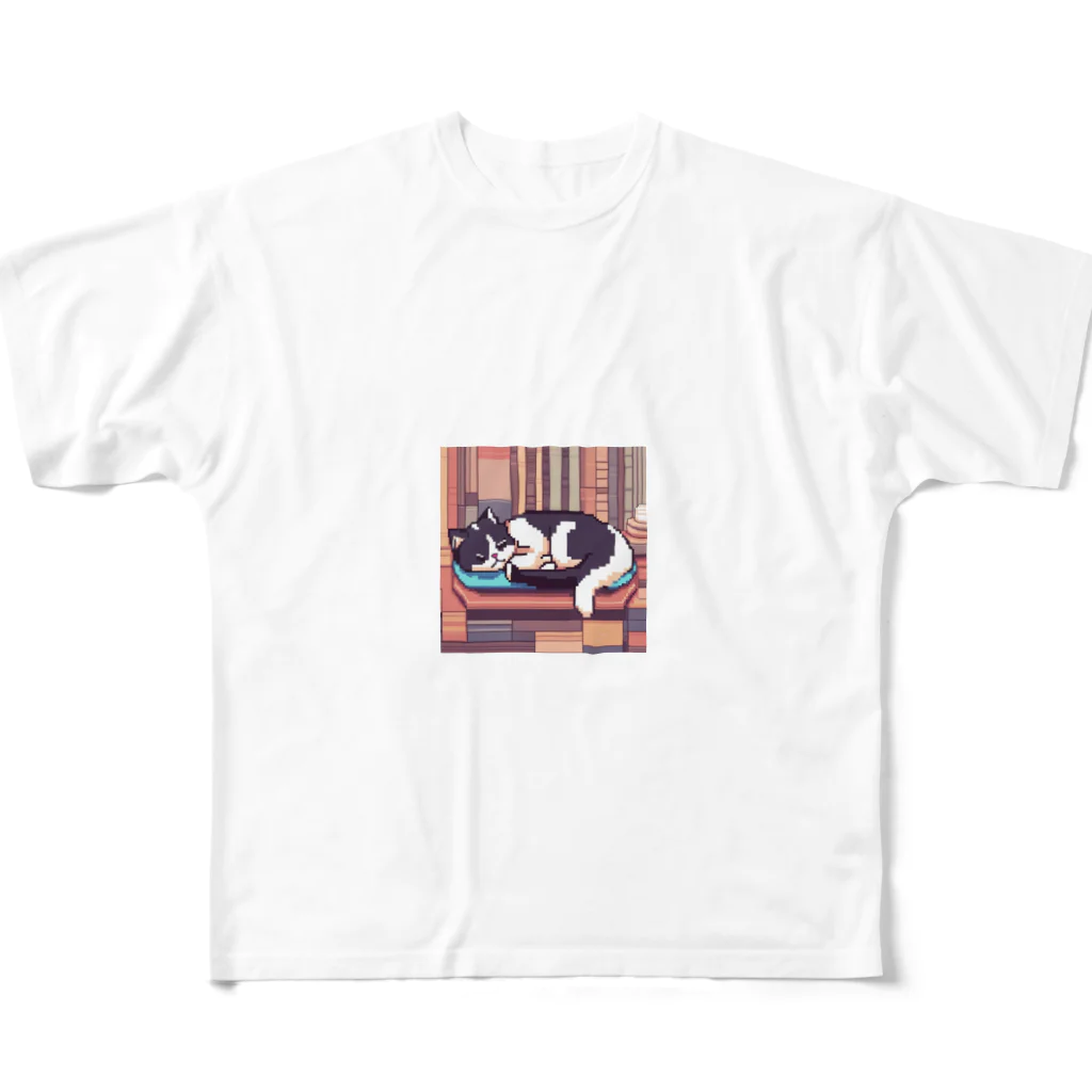 ドット絵ねこさんのお昼寝猫さん All-Over Print T-Shirt