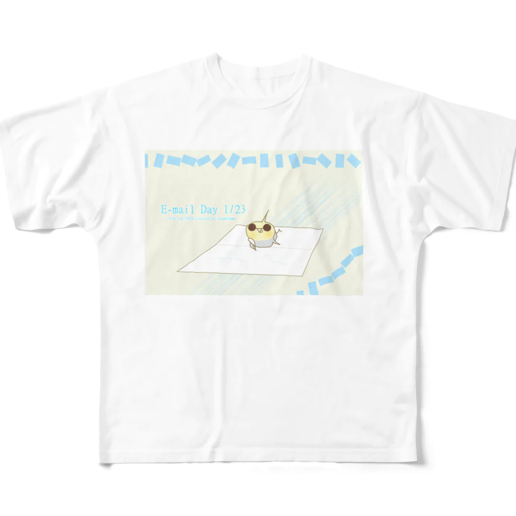 okamennmeのノーマルおかめさん（電子メールの日） フルグラフィックTシャツ