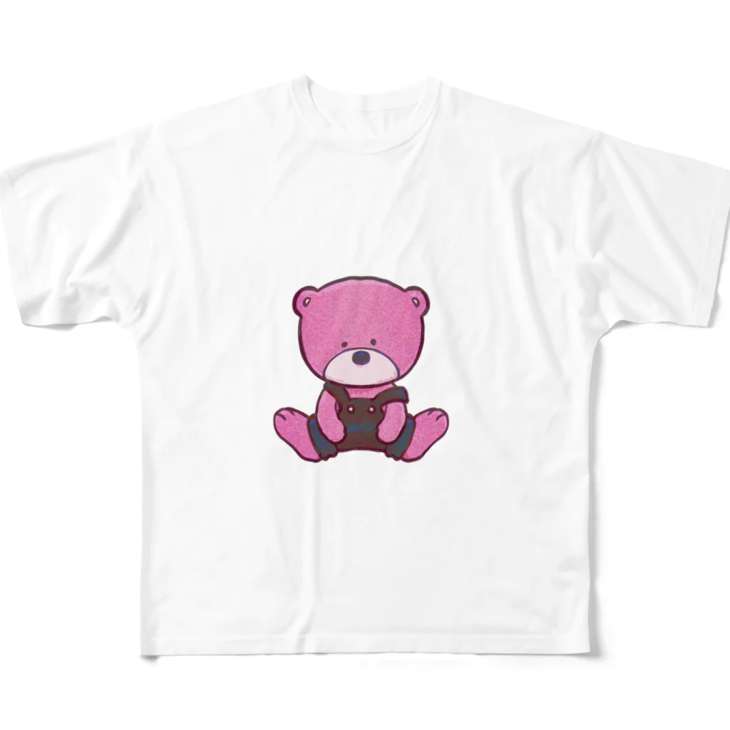 もりもりのサロペットクマ フルグラフィックTシャツ