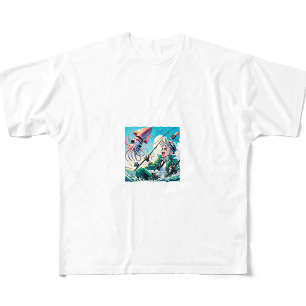 EZOFORNIA エゾフォルニアの海の宝物：イカ釣りの冒険 All-Over Print T-Shirt